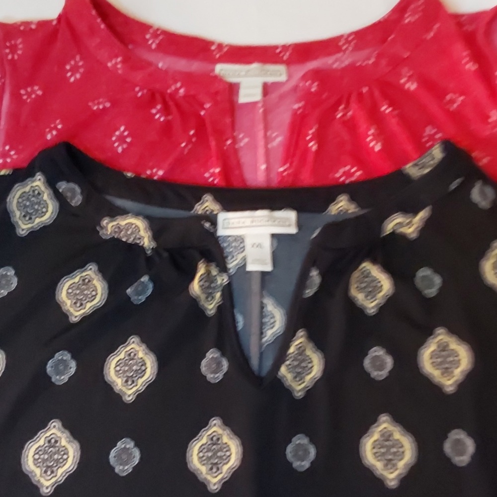 Dana Buchman Womens Lot Of 2 XXL Black & Red Sleeveless Top Shell Tank Cami